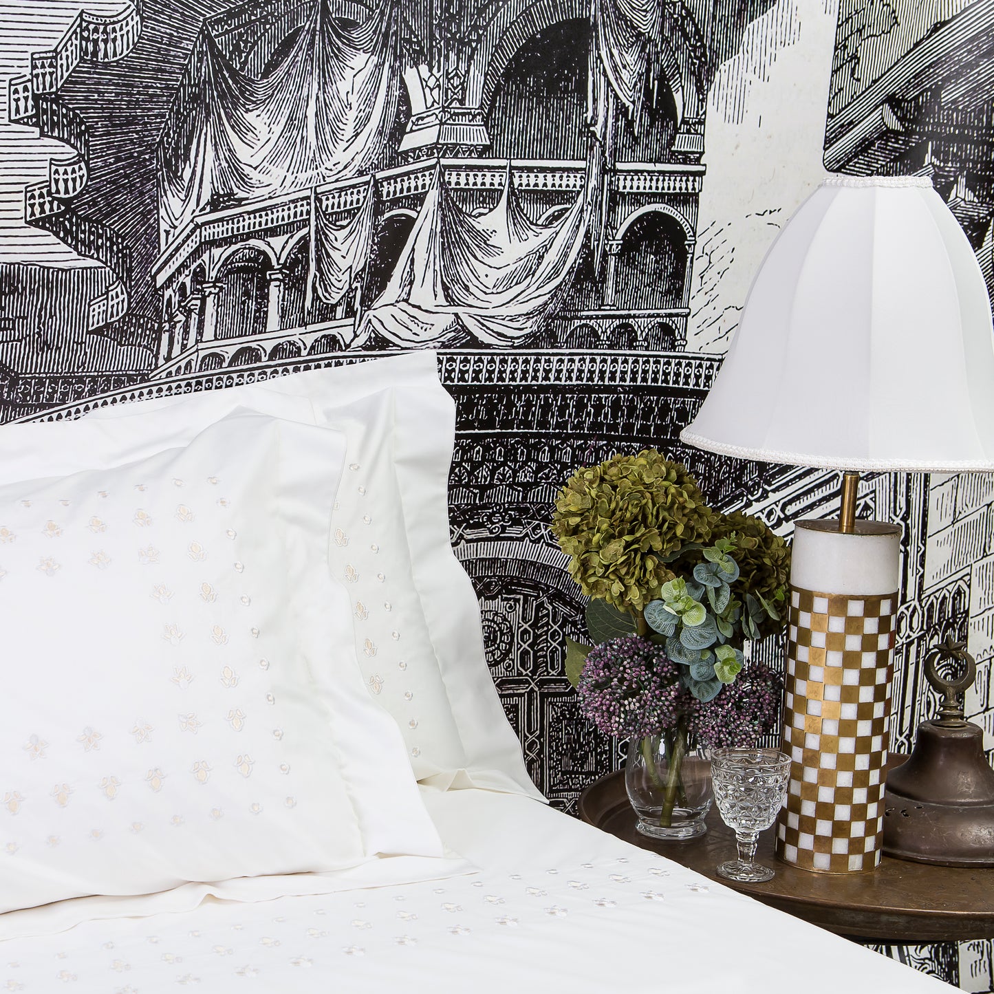 Afnan White Flower Bed Linen