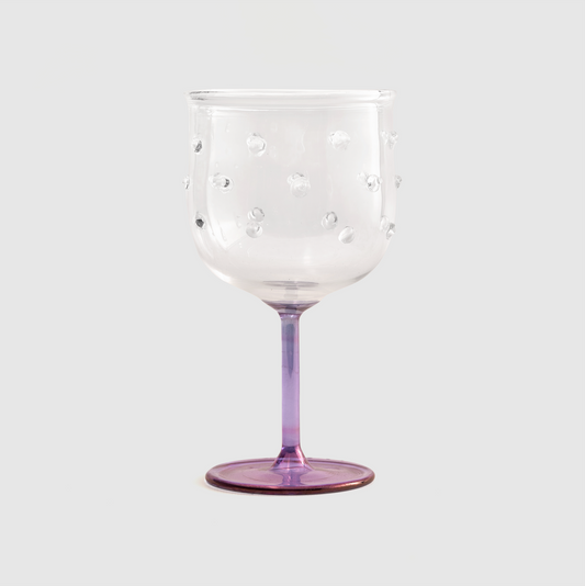 Purple Half Color Stemmed Glass