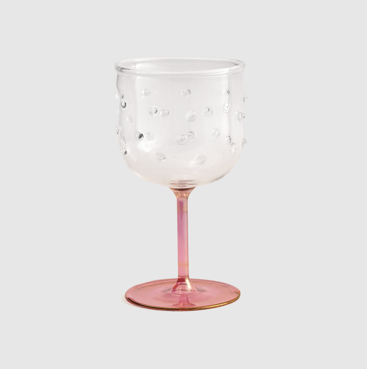 Pink Half Color Stemmed Glass