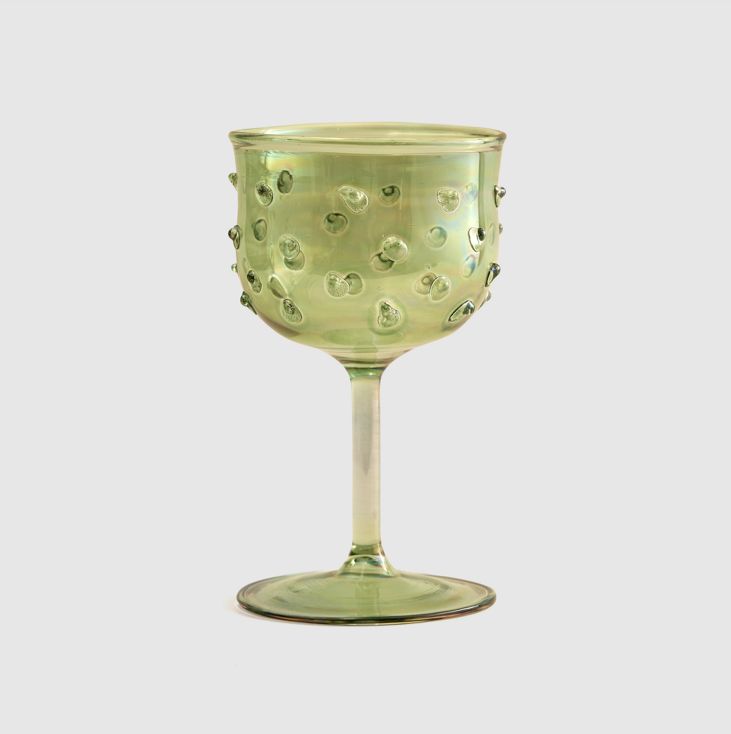Green Full Color Stemmed Glass