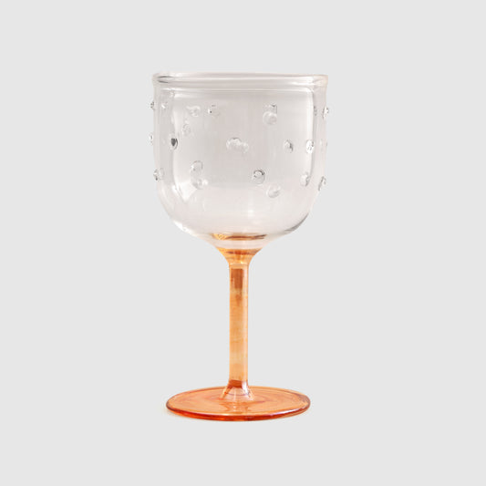 Orange Half Color Stemmed Glass
