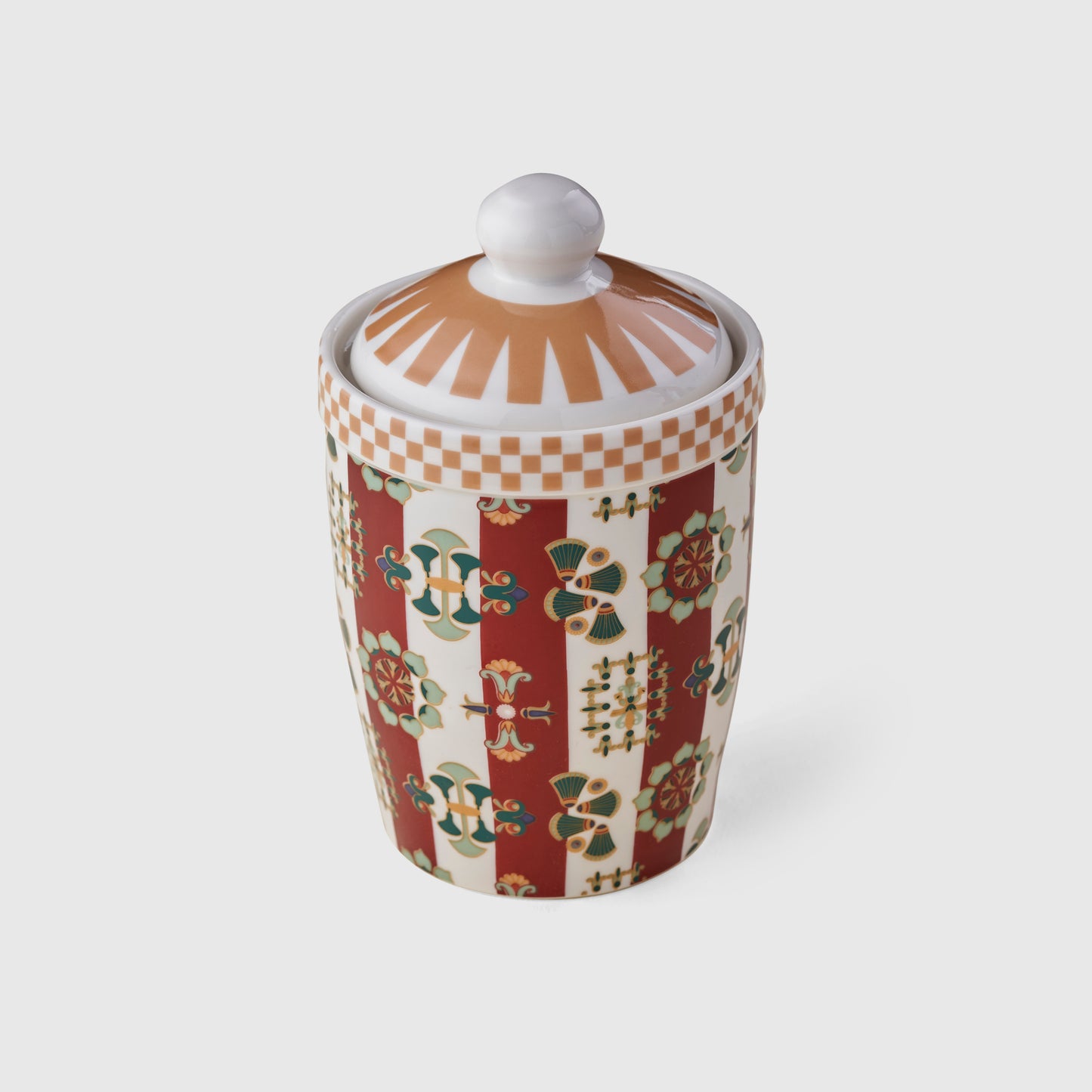 Lotus Beige & Bordeaux Jar