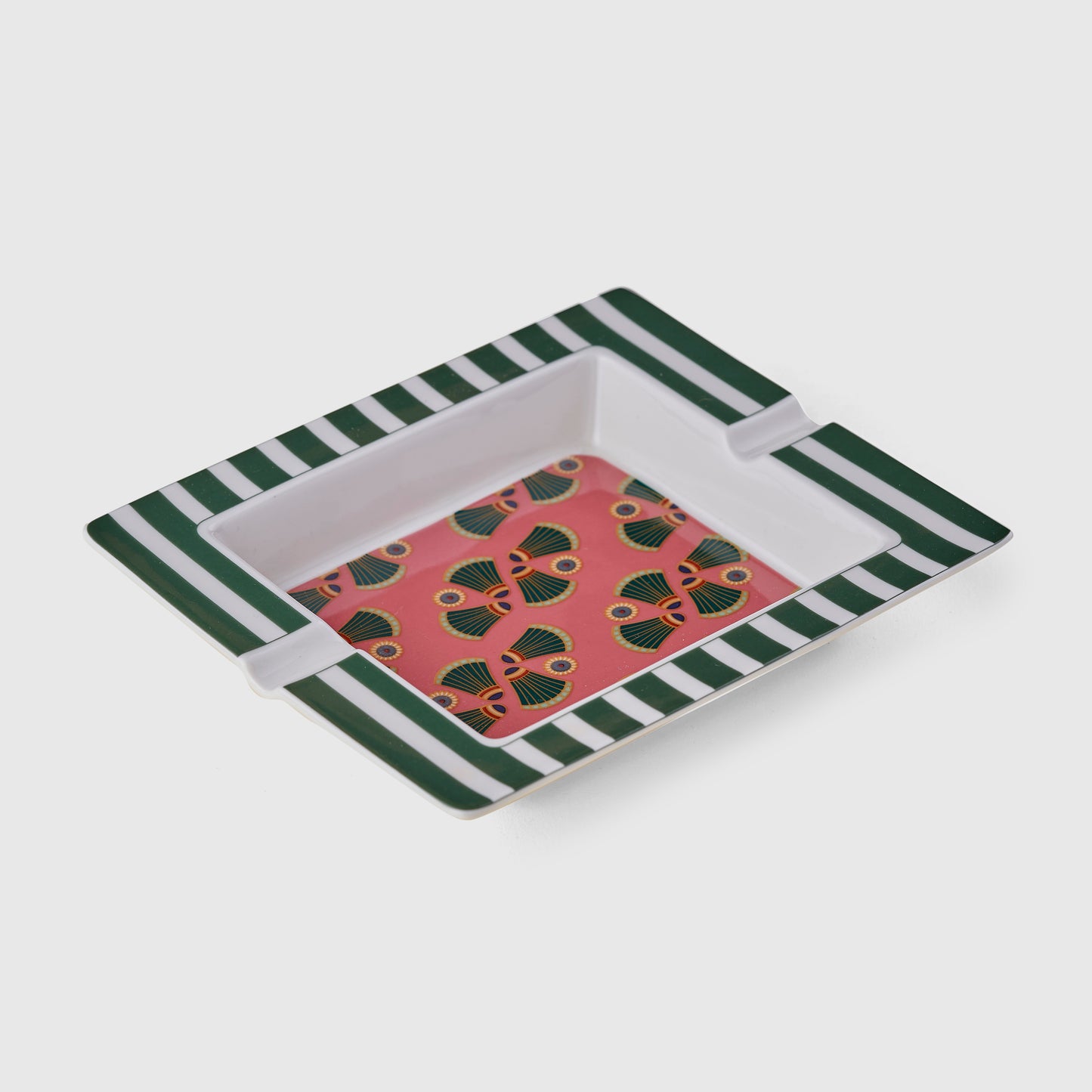 Lotus Dark Green & Pink Ashtray