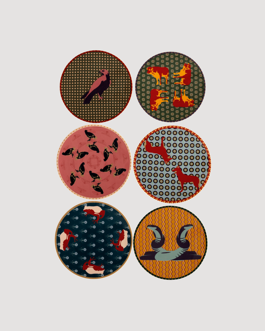 Animal 6 Dessert Plates