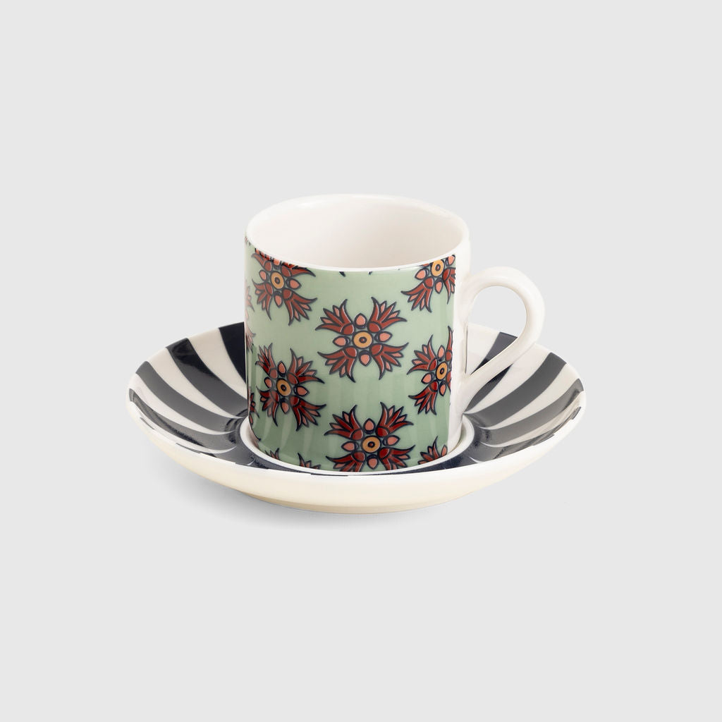 Lotus light Green set of 2 coffee cups