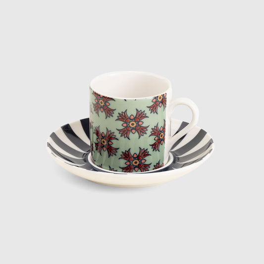 Lotus light Green set of 2 coffee cups