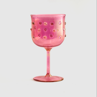 Pink Full Color Stemmed Glass