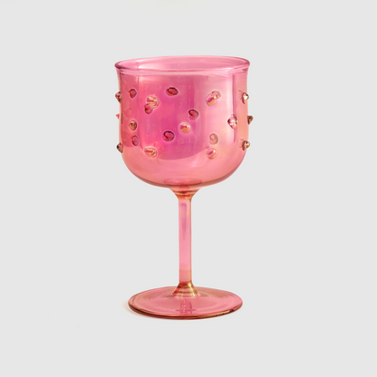 Pink Full Color Stemmed Glass