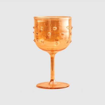 Orange Full Color Stemmed Glass