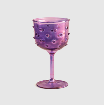 Purple Full Color Stemmed Glass