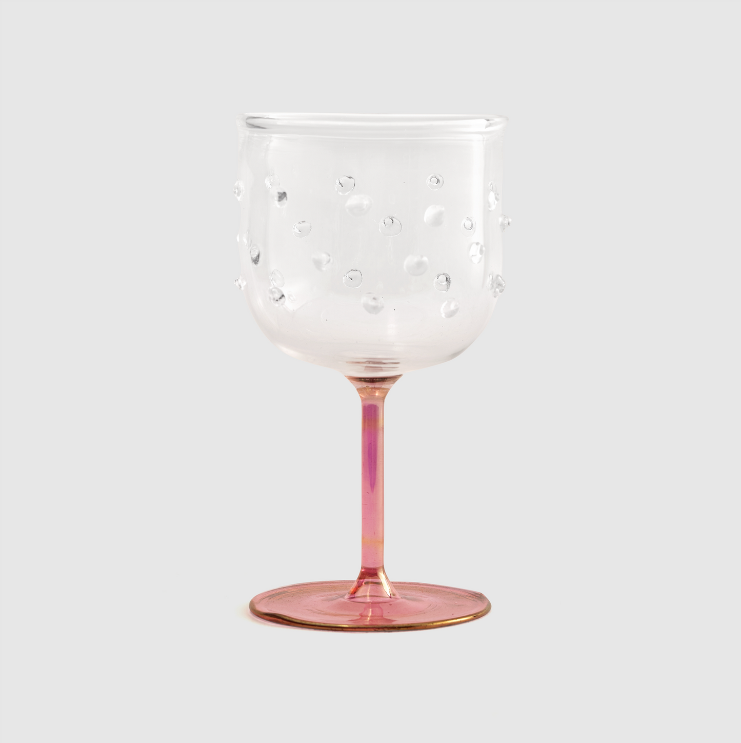 Pink Half Color Stemmed Glass