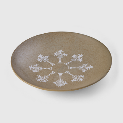 Beige Large Porcelain Serving Plate