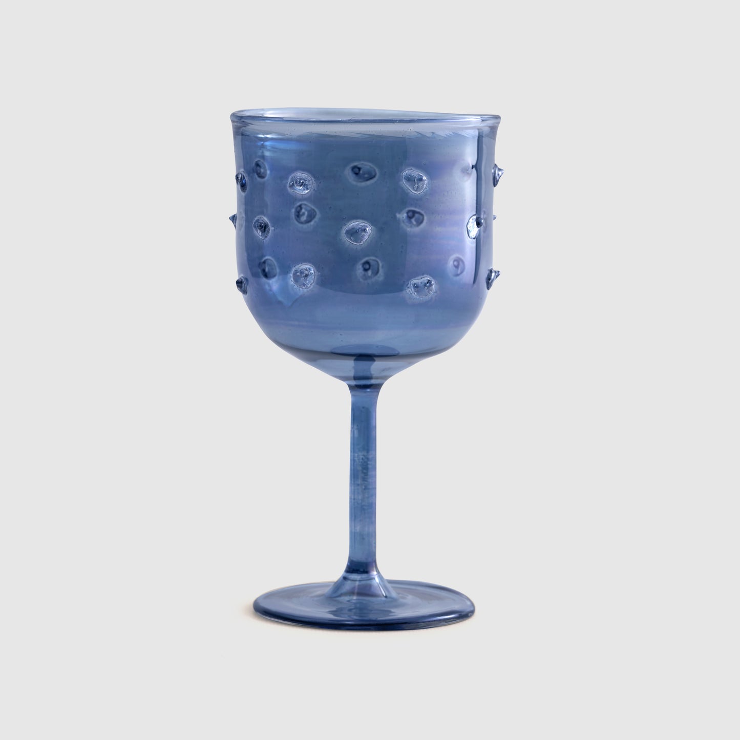 Blue Full Color Stemmed Glass