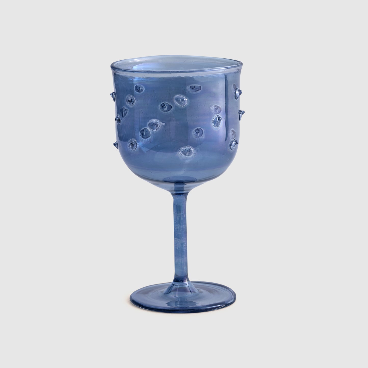Blue Full Color Stemmed Glass