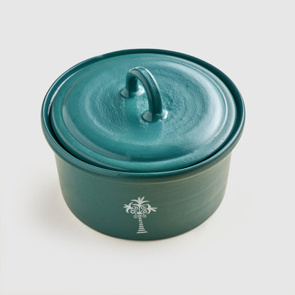 Green Pottery Pot with cover