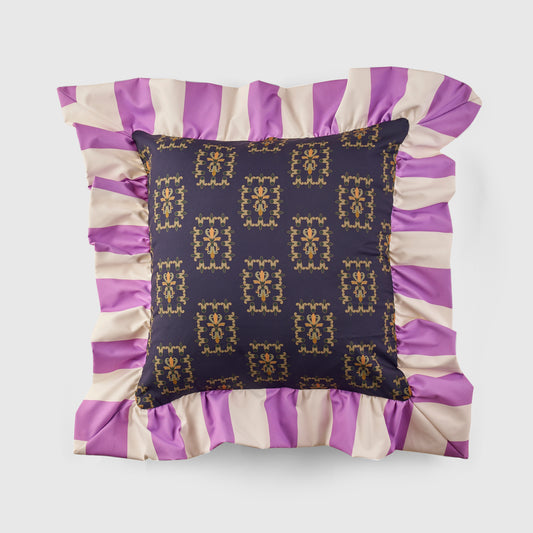 Lotus Navy Blue Cushion Cover