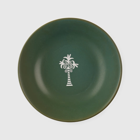 Olive Green Porcelain Serving Bowl