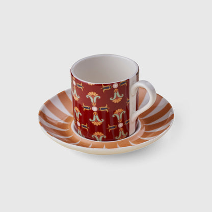 Lotus bordeaux set of 2 coffee cups