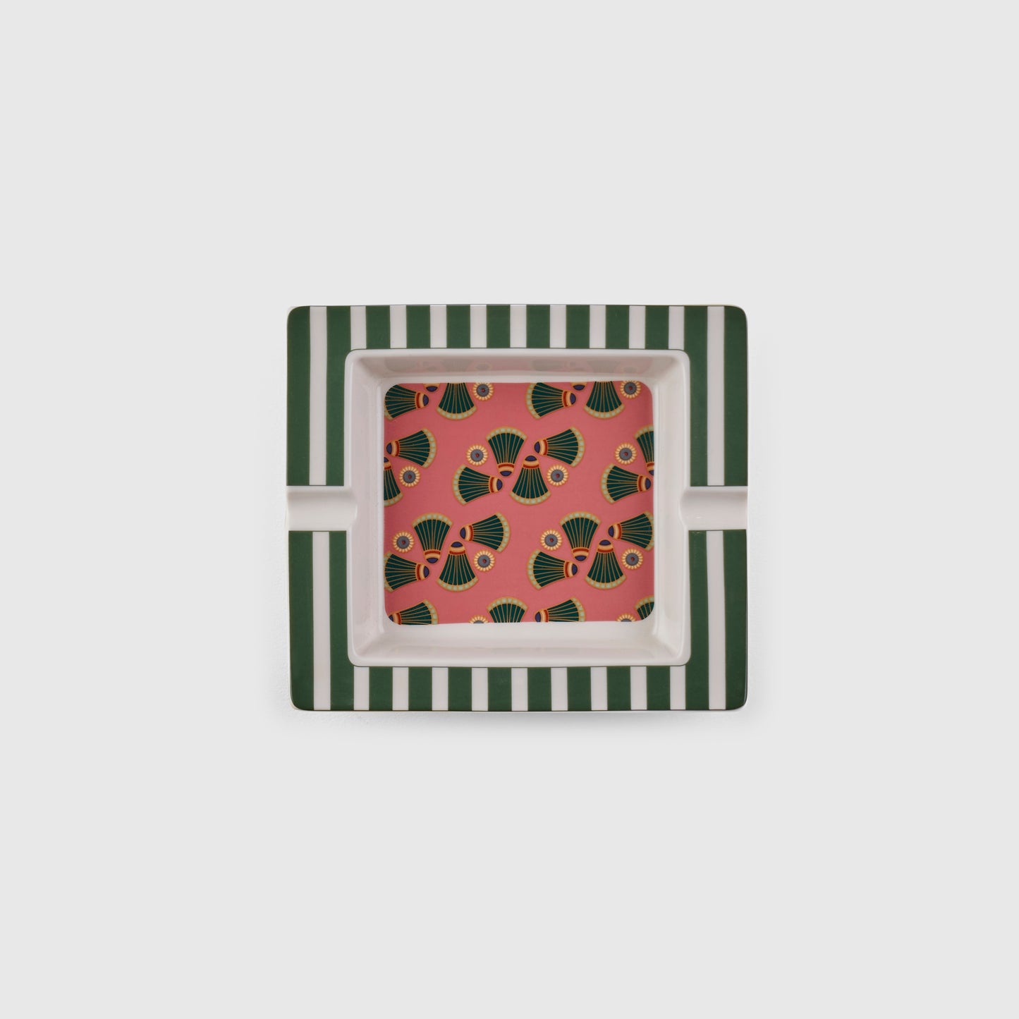 Lotus Dark Green & Pink Ashtray