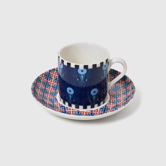 Guardians of the Nile Blue and Red set of 2 coffee cups