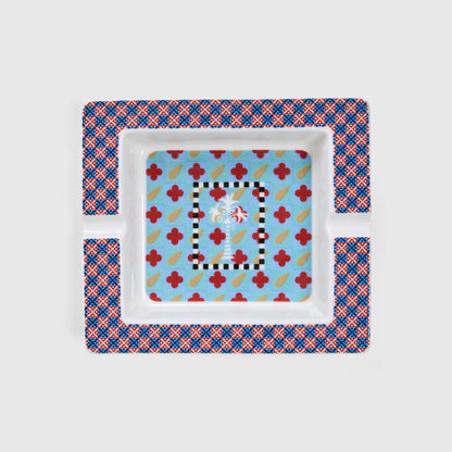 Guardians of the Nile Blue and Red Ashtray