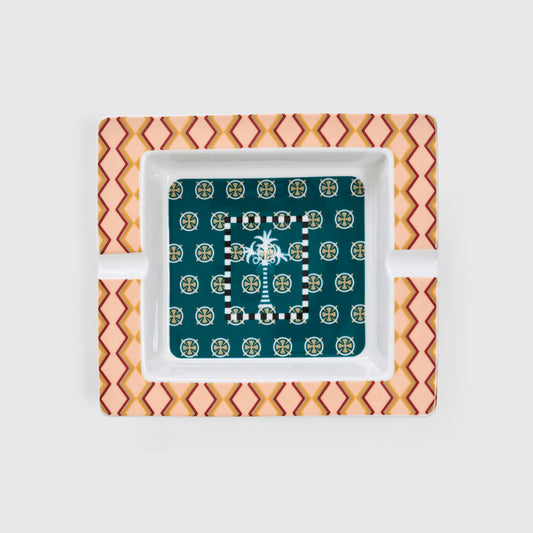 Guardians of the Nile Dark green and Beige Ashtray